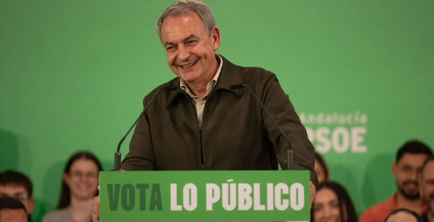 expresidente_gobierno_jose_luis_rodriguez_zapatero_intervencion_mitin_05 El expresidente José Luis Rodríguez Zapatero durante los comicios andaluces, el 6 de mayo de 2026. Foto. EP