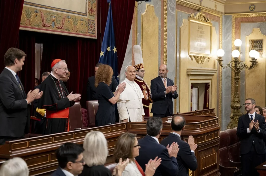 _visita_congreso_diputados_junio_2026_madrid_espana El Papa León XIV en el Congreso. AGENCIAS