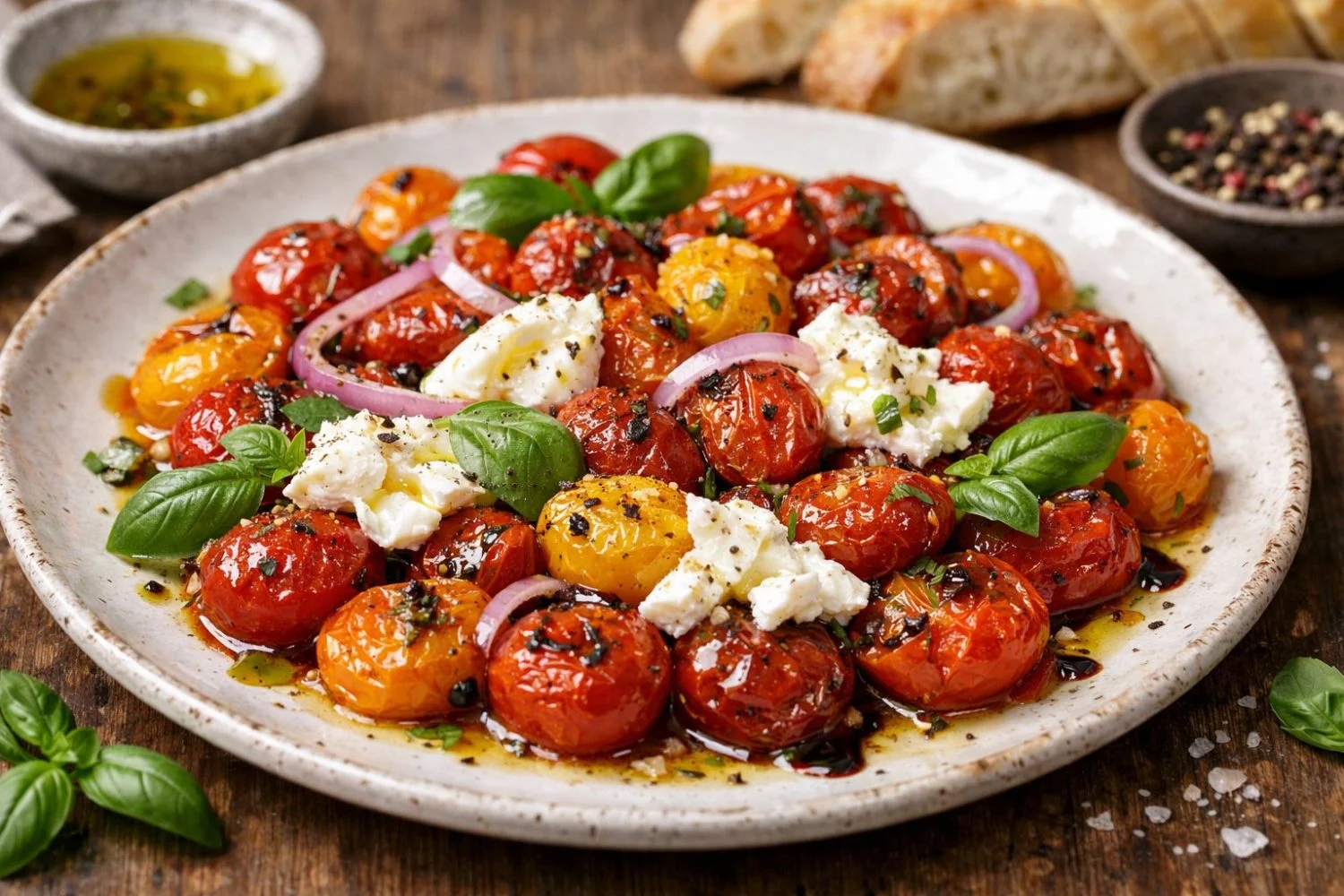 Cocina esta ensalada de tomate confitado que resuelve las cenas de calor sin encender el horno Cocina esta ensalada de tomate confitado que resuelve las cenas de calor sin encender el horno