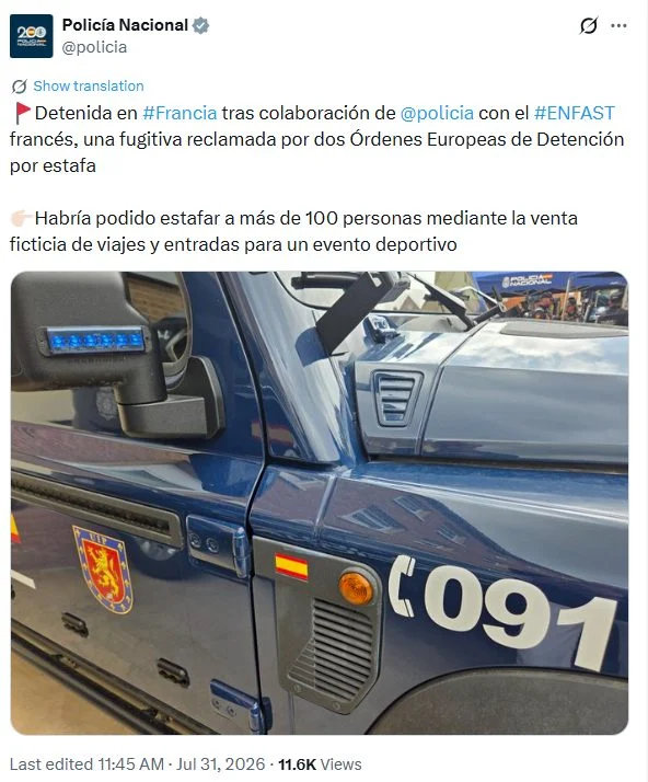 Detenida la estafadora de MotoGP en Francia 1 Moncloa policia Moncloa