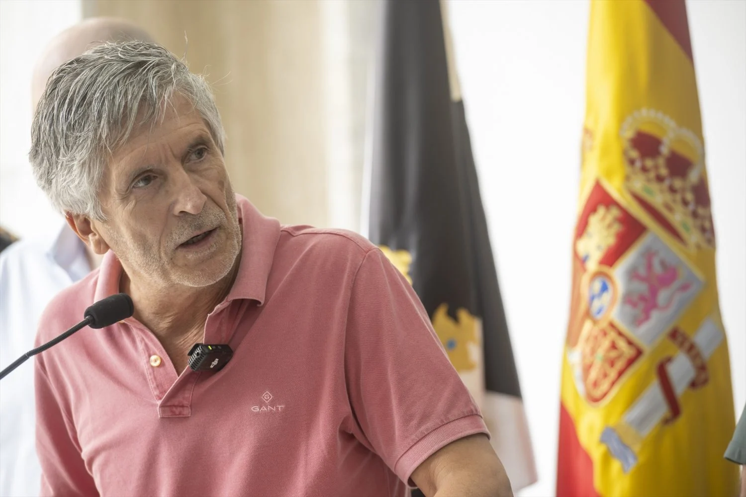 El ministro del Interior, Fernando Grande-Marlaska, ofrece declaraciones a los medios, en la sede de la Delegación del Gobierno, a 1 de agosto de 2026, en Ceuta El ministro del Interior, Fernando Grande-Marlaska, ofrece declaraciones a los medios, en la sede de la Delegación del Gobierno, a 1 de agosto de 2026, en Ceuta. Foto: Europa Press.