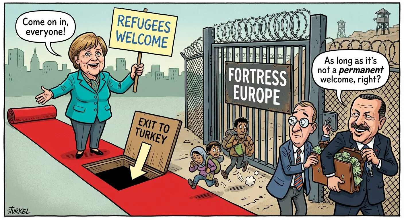 caricatura refugiados