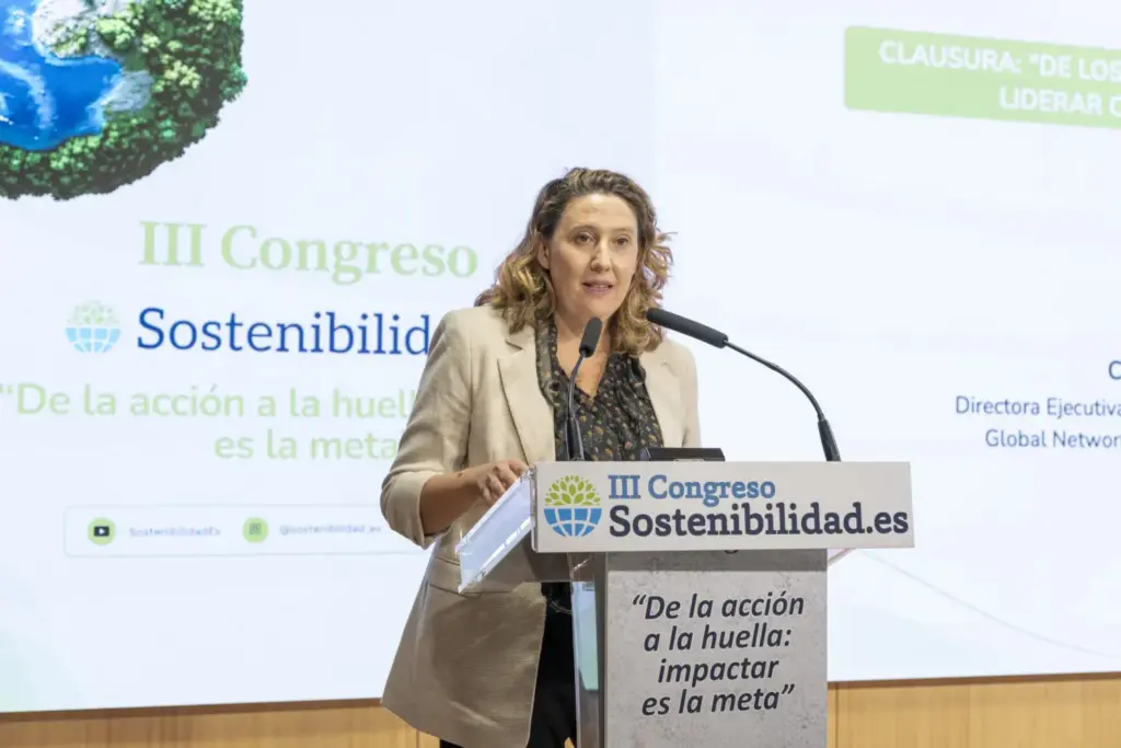 Merca2 reúne a empresas e instituciones para convertir la sostenibilidad en resultados medibles 1 Moncloa Cristina Sánchez, directora ejecutiva del Pacto Mundial de la ONU España