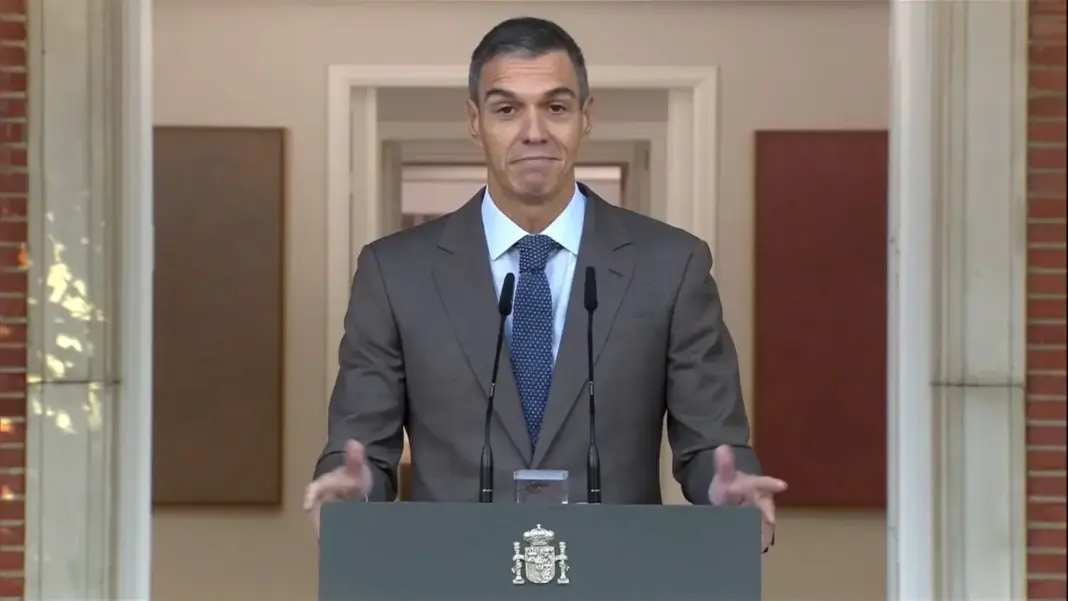 El presidente del Gobierno, Pedro Sánchez, durante una declaración institucional El presidente del Gobierno, Pedro Sánchez, durante una declaración institucional. Foto: Agencias