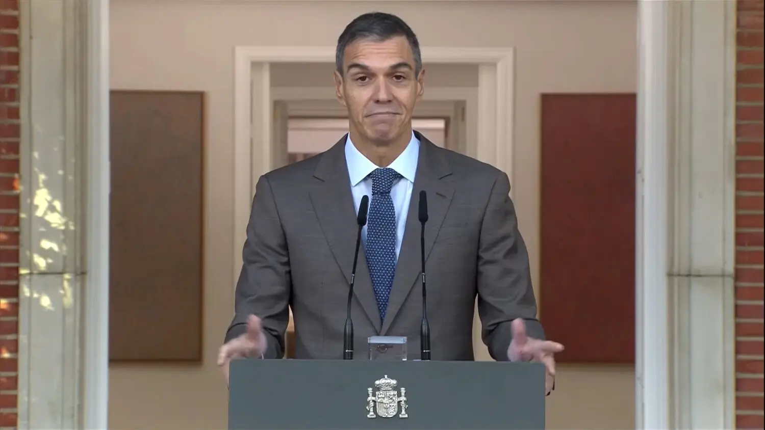 El presidente del Gobierno, Pedro Sánchez, durante una declaración institucional El presidente del Gobierno, Pedro Sánchez, durante una declaración institucional. Foto: Agencias