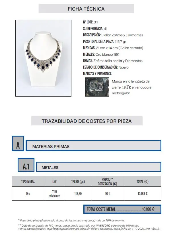 Las joyas de Zapatero son "esmeraldas de Zambia" y "zafiros de Tailandia" 7 Moncloa precio collar zafiros y diamantes Moncloa